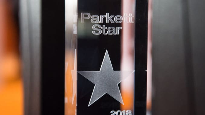 Einer der 14 verliehenen Parkett Star Awards 2018.