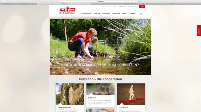 Die neue Partnerwebsite der Kooperation von Holzland.